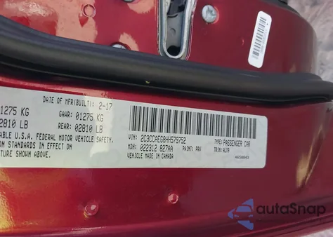 2017 Chrysler 300C z USA, uszkodzony, nr VIN 2C3CCAEG8HH579752